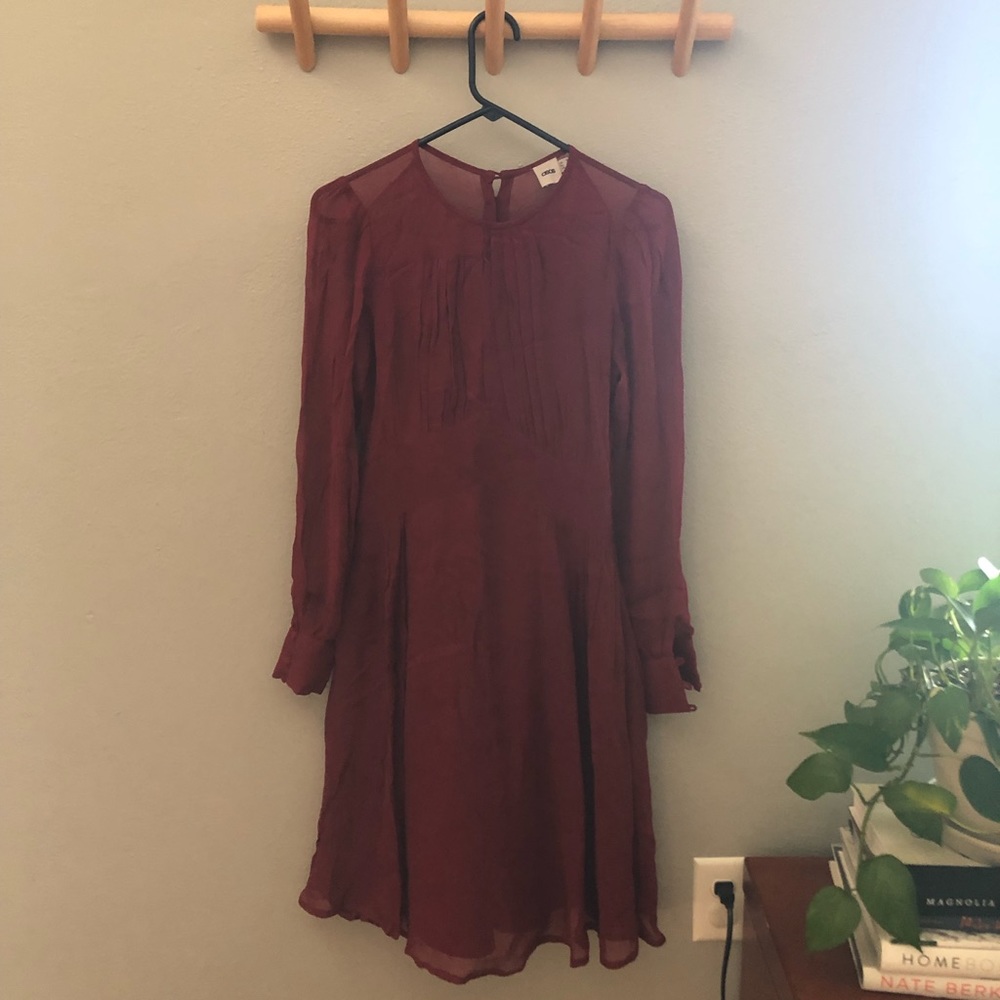 **SOLD**ASOS burgundy dress with button detail